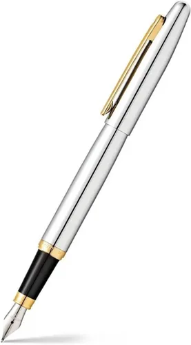 Vista 27 de Sheaffer VFM - Pluma estilográfica con acabado mate negro, detalles cromados, con punta mediana