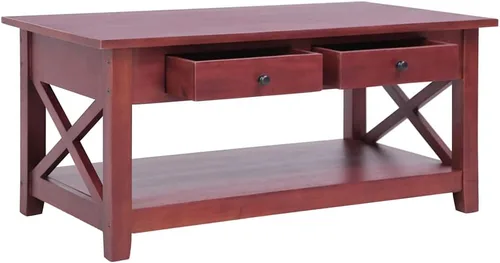 Vista 3 de Coffee Table Brown 39.4x21.7 x18.1 Solid Mahogany Wood Living Room Center Table End Tables Living Tables Mesa De Centro para Sala for Dining Room