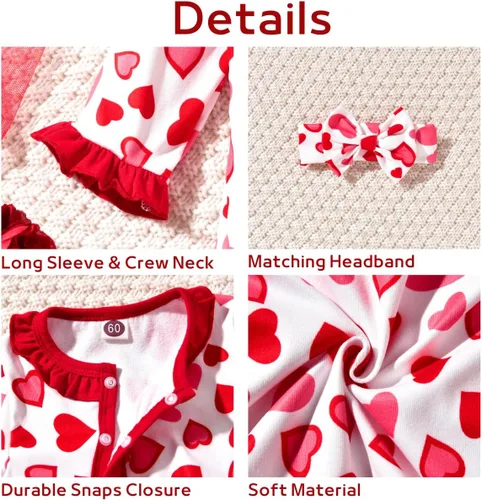 Vista 2 de Aalizzwell Mameluco para bebé niña, ropa de otoño e invierno con accesorios