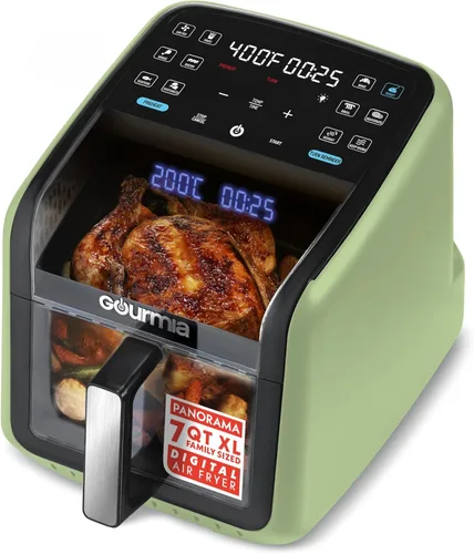 Vista 12 de Gourmia Freidora de aire de 7 cuartos de galón - Ventana panorámica fácil de ver y luz interior, cocina guiada con 12 ajustes preestablecidos de un
