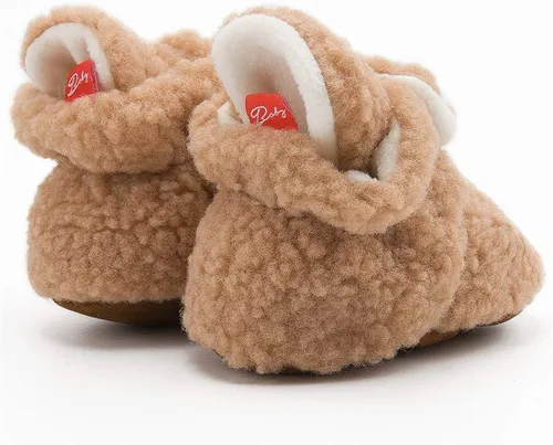 Vista 5 de KIDSUN Botines de vellón para bebés y niñas, calcetines suaves antideslizantes para invierno y Navidad