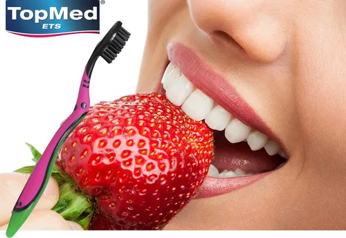 Vista 4 de Top Med ETS - Cepillo de dientes para fumadores extra duro + cepillo de dientes de carbón extra duro (el color puede variar) 2