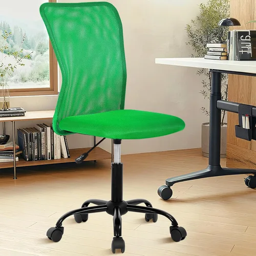 Silla de escritorio ergonómica con respaldo medio, silla de oficina, para oficina en casa, silla de oficina moderna, sin apoya brazos, silla