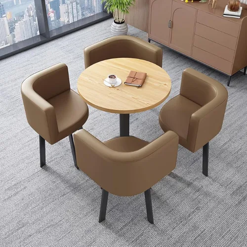 Vista 14 de YVYKFZD Office Reception Room Club Table, Simple Coffee Kitchen Dining Table Set, Round Conference Table, Small Conference Room Tables and Chairs