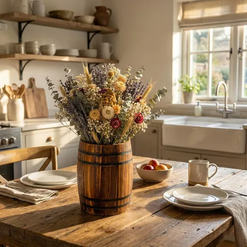 Vista 5 de MyGift Crock para Utensilios de Cocina con Diseño de Barril de Vino, Soporte de Herramientas de Cocina de Madera Quemada Vintage Rústica