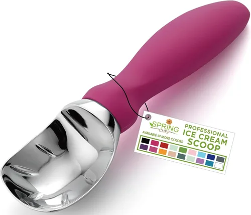 Vista 40 de Spring Chef - Cuchara para helado con mango suave, profesional, fuerte y resistente, utensilio de cocina de primera calidad para masa de galletas