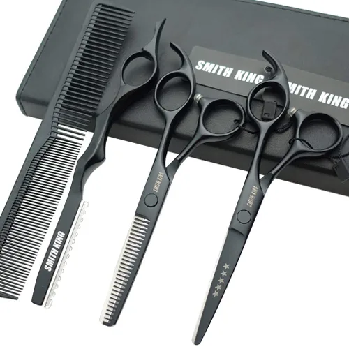 Juego de tijeras de corte de cabello de 5.5 pulgadas con peines de afeitar, estuche de tijeras de cuero, tijeras de corte de cabello, tijeras para