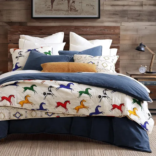 Vista 10 de Paseo Road Home on The Range Juego de cama occidental de 2 piezas con edredón y funda de almohada, tamaño individual, diseño geométrico de bisonte