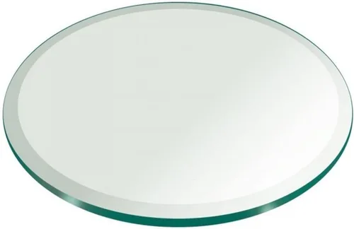 Vista 83 de Fab Glass - Mesa redonda de cristal de 48 in, grosor de 3/4 in, cristal pulido plano templado, Vidrio, Transparente