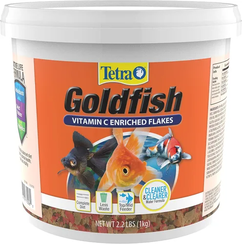 Vista 23 de Tetra Goldfish Flakes, dieta nutricionalmente equilibrada para peces de acuario, copos enriquecidos con vitamina C, 0.42 onzas