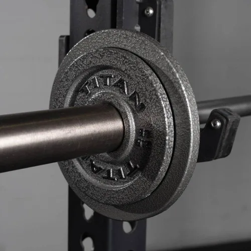 Vista 3 de Titan Fitnes Cast Iron Olympic Plates, Classic Weight Plate Design, Silver Hammer Finish