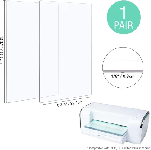 Vista 2 de 2 unidades/1 par de almohadillas de corte compatibles con máquina de troquelado BSP y BS Switch Plus, placas de corte de plástico de policarbonato