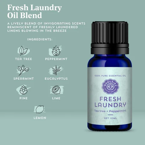 Vista 2 de Set de Aceites Esenciales para la Lavandería: Úselo con Bolas de Secadora de Lana o Difusor de Aceites Eleve su Lavandería con Aromas Naturales