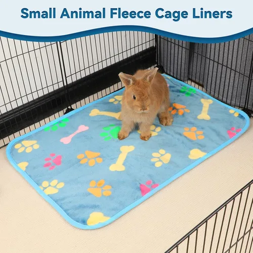 Vista 6 de YUEPET Paquete de 3 mantas impermeables de conejillo de indias, lavables para animales pequeños, forro polar suave para mascotas, cobayas, ropa