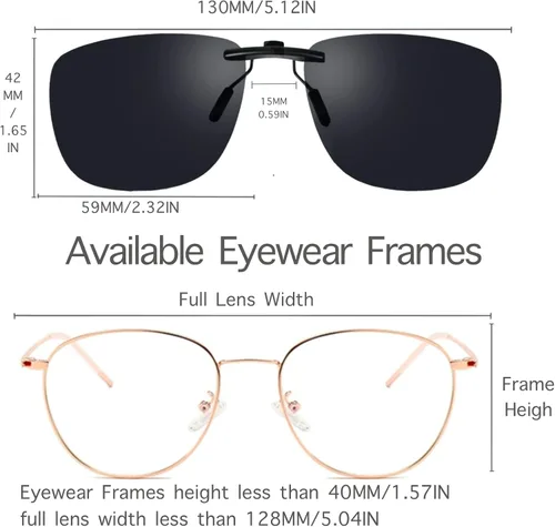 Vista 5 de Gafas de sol polarizadas con clip sobre gafas graduadas que no se levantan