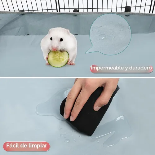 Vista 5 de VISCOO Corralito de 12 Paneles para Animales Pequeños, 48" x 24" x 16" Corralito para Mascotas con Alfombrilla Impermeable, Jaula C&C