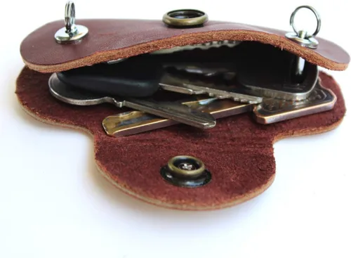 Vista 4 de Upgraded Minimalist Leather Key Case Securely Prevents Falling Off Key Holder Key Organizer