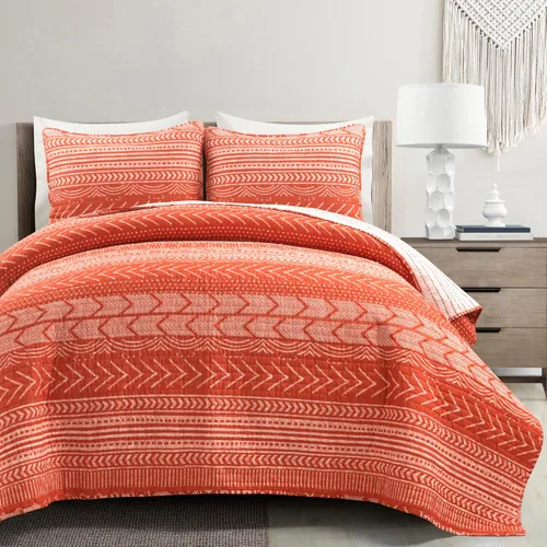 Vista 18 de Lush Decor Hygge Geo - Juego de edredón reversible de 5 piezas, tamaño matrimonial/queen, negro y blanco