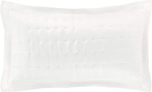 Vista 7 de Pine Cone Hill Brussels - Funda de almohada acolchada color marfil, tamaño King, patrón sólido marfil