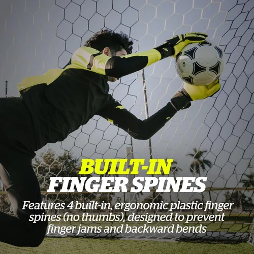 Vista 3 de Storelli Gladiator 3 GK Gloves High-Impact Hand Protection with Removable Finger Spines, Premium Hand Grip for Soccer Goalies