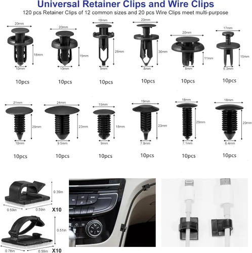 Vista 7 de Kit de herramientas de extracción de molduras de 250 piezas, herramientas automotrices, juego de extracción automática para panel de automóvil, Azul