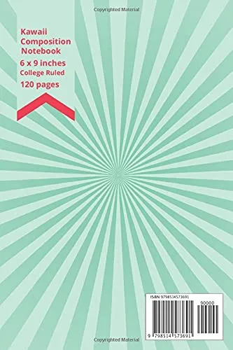 Vista 2 de Kawaii Composition Notebook Cutie Pie Cute college ruled exercise book for girls, teens, college students and teachers