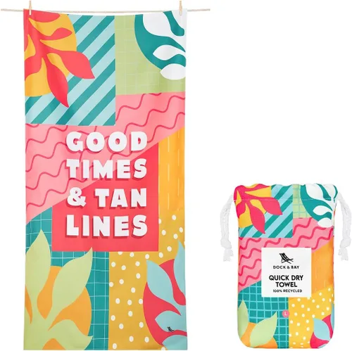 Vista 47 de Toalla de playa Dock & Bay - Secado rápido, sin arena - Compacta, ligera - 100% reciclada - Incluye bolsa - Cabaña - Bondi Blue - Extra grande