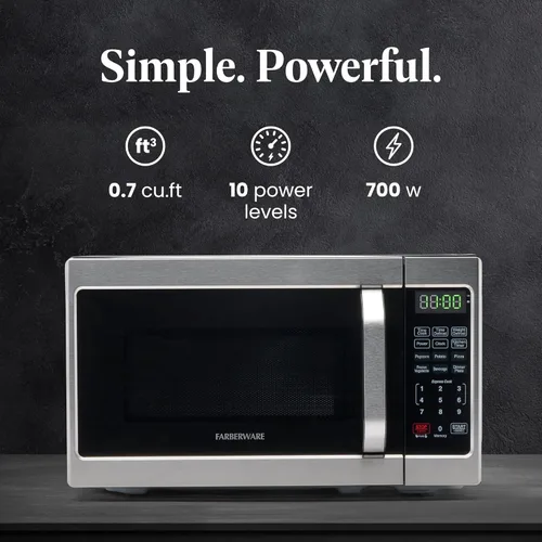 Vista 6 de Farberware Microondas para encimera de 700 vatios y microondas de encimera de 700 vatios, 0.7 pies cúbicos - Horno microondas con iluminación LED