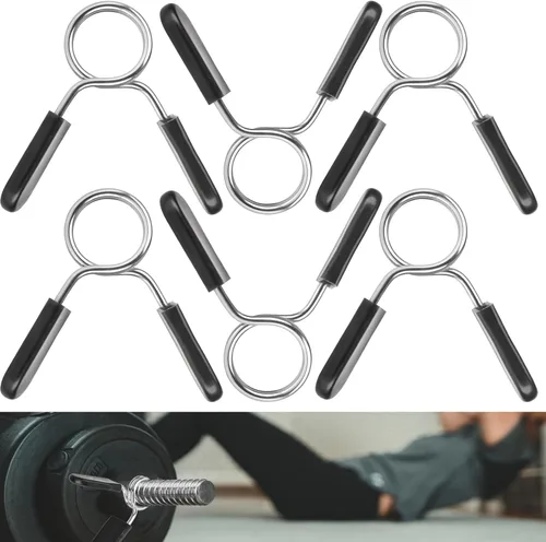 Vista 8 de AccEncyc Collares de clip de resorte de 1 pulgada, abrazaderas olímpicas para mancuernas, clips de barra de pesas para levantamiento de pesas