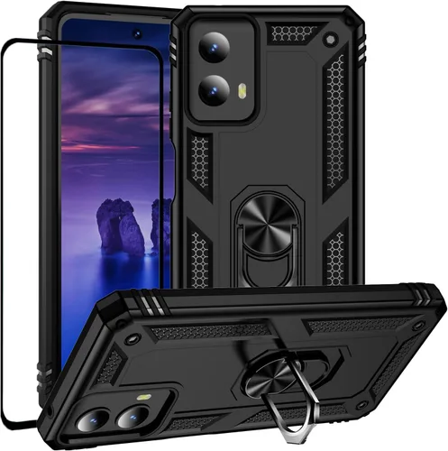 Vista 51 de Funda para Xiaomi POCO X3 NFC /X3 Pro con protector de pantalla, armadura de protección militar híbrida resistente a prueba de golpes, funda Negro