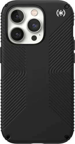 Vista 3 de Speck Presidio2 Grip - Funda antideslizante para iPhone 14 Pro (Negro/Negro/Blanco)
