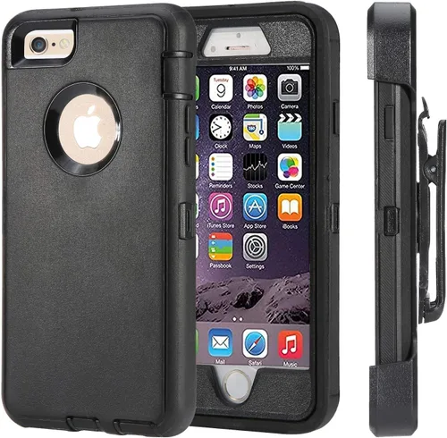 Vista 5 de Annymall - Funda para iPhone 8 y iPhone 7, resistente, con función atril, protector de pantalla integrado, 4 en 1, fuerte y resistente a prueba