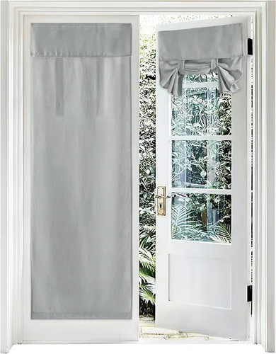 Vista 51 de RYB HOME Persianas de puerta francesa con mezcla de lino, autoadhesivas, privacidad para oscurecer la habitación, cortinas de ventana de puerta