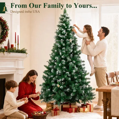 Vista 7 de Árbol de Navidad artificial de 7 pies, pino navideño realista para el hogar 7ft Verde