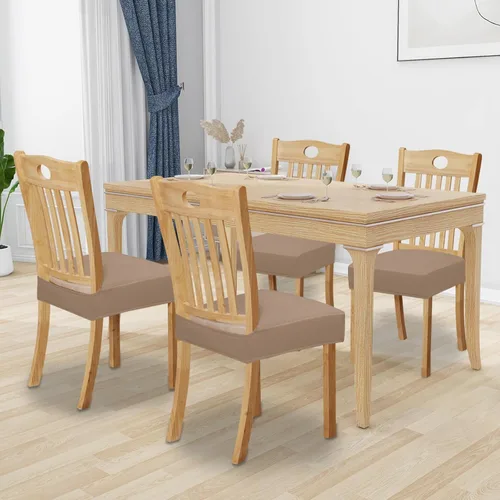 Vista 2 de Easy-Going Juego de 4 fundas de asiento 100% impermeables para sillas de comedor, fundas de asiento elásticas protectoras extraíbles y lavables