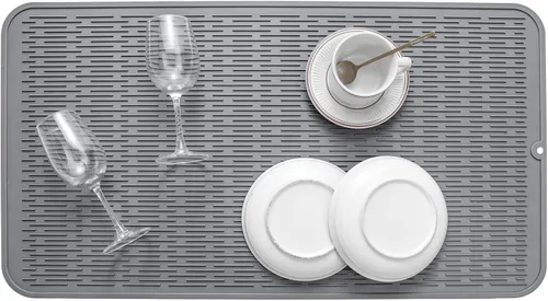 Vista 449 de MicoYang Alfombrilla de Silicona para Secar Platos de Múltiples Usos, Fácil de Limpiar, Ecológica, Alfombrilla de Silicona Resistente al Calor