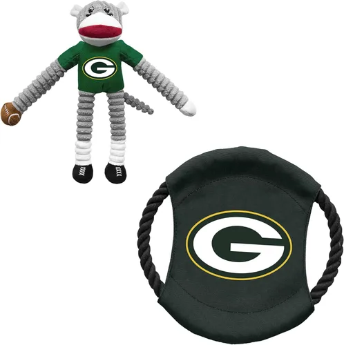 Vista 30 de Littlearth NFL Unisex NFL Sock Monkey and Flying Disc Pet Toy Combo Set