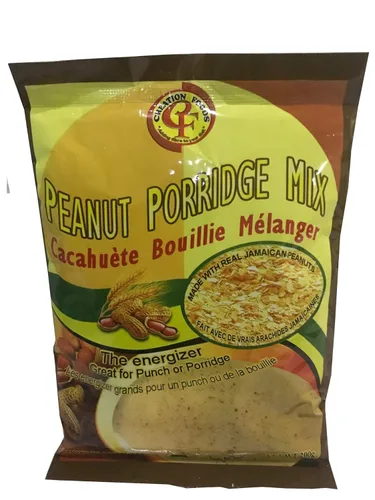 Mezcla de gachas jamaicanas de Creation Foods - Cereal nutricional y energizante para la mañana caliente o frío (mezcla de gachas de maní, 6
