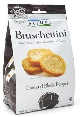 Asturi Bruschettini de pimienta negra agrietada (caja de 3) 4.23oz