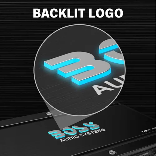 Vista 4 de BOSS Audio OX4.400 amplificador para auto con 4 canales, 1,600 W, rango completo, clase A/B, 2-8 ohmios estables, con transistor MOSFET y conexión