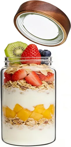 Vista 27 de Tarro de vidrio con tapa superior de rosca, tarros de vidrio de borosilicato de 37 onzas, recipientes de condimentos para cocina, recipientes