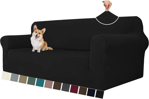 Vista 85 de MAXIJIN Funda súper elástica para sofá de 3 cojines, funda universal de 1 pieza para sofá de sala de estar, protector de muebles de elastano, apto