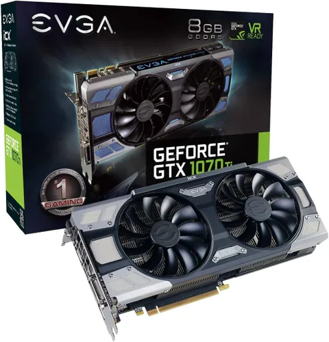 Tarjeta gráfica EVGA GeForce GTX 1070 Ti Gaming 8 GB GDDR5 OCX escáner OC LED blanco, compatible con DX12OSD (PXOC) (08G-P4-5670-KR)