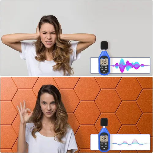 Vista 24 de Paquete de 12 paneles acústicos autoadhesivos de 12 x 10 x 0.4 pulgadas, paneles de espuma a prueba de sonido con alta densidad, elegante diseño