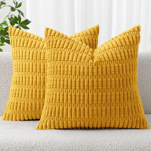 Vista 55 de MIULEE - Paquete de 2 fundas de cojín decorativas de corduroy, estilo euro, con diseño boho a rayas, suaves, decoración moderna del hogar