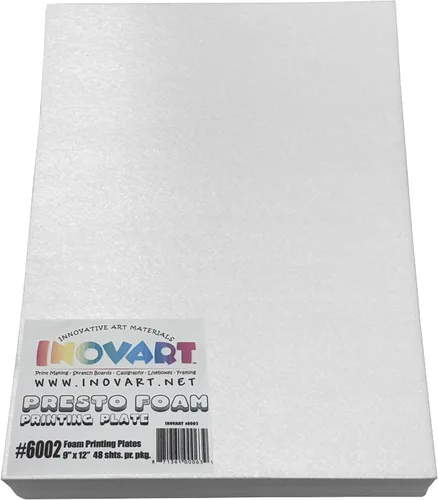 Vista 5 de INOVART Presto - Placas de impresión de espuma con respaldo adhesivo reposicionable, 9 x 12 pulgadas, 12 hojas