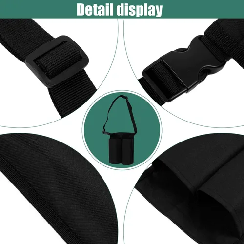 Vista 4 de Pacify Funda de masaje con 2 bolsillos, bolsa de botella de aceite ajustable para loción de masaje para terapeuta