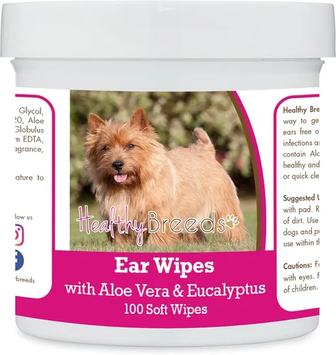Vista 118 de Healthy Breeds Shih Tzu Toallitas de limpieza de oídos con aloe y eucalipto para perros, 100