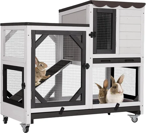 Vista 13 de GUTINNEEN Jaula para Mascotas de Conejo Correr Extensión Interior Pequeño Corral para Animales (Solo Corral)