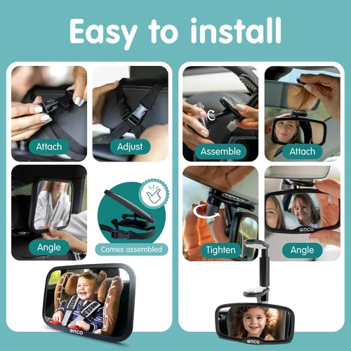 Vista 7 de Onco Paquete de espejo de coche + espejo delantero
